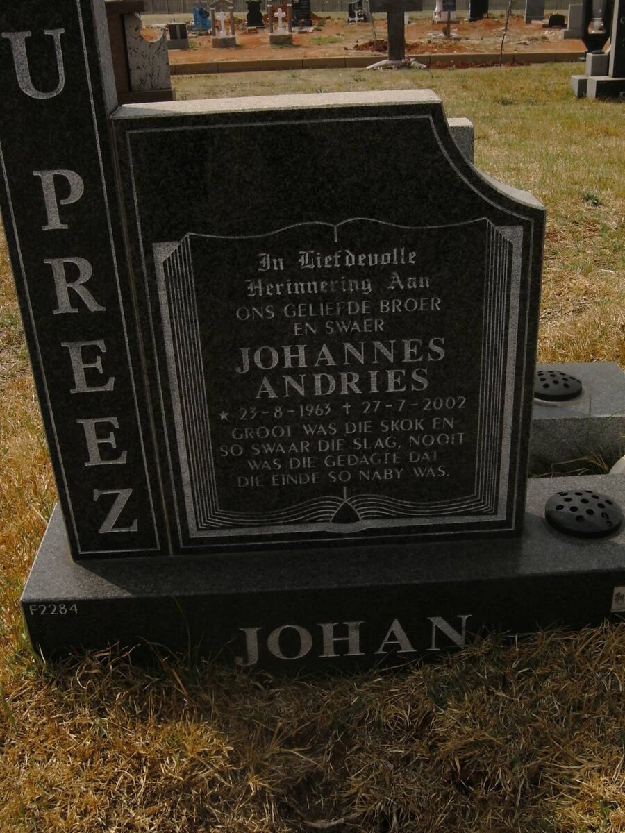 PREEZ Johannes Andries, du 1963-2002
