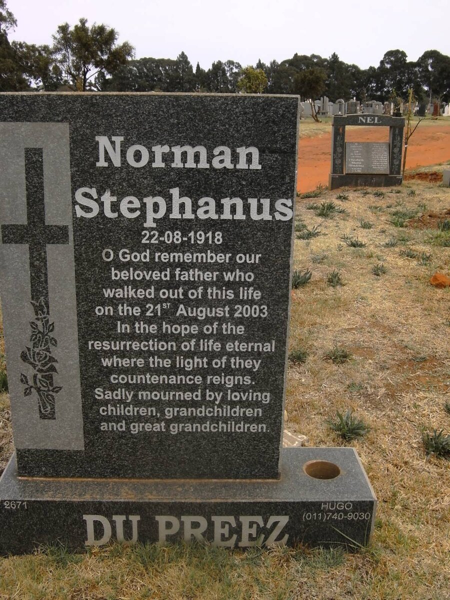 PREEZ Norman Stephanus, du 1918-2003