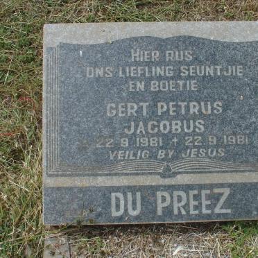PREEZ Gert Petrus Jacobus, du 1981-1981