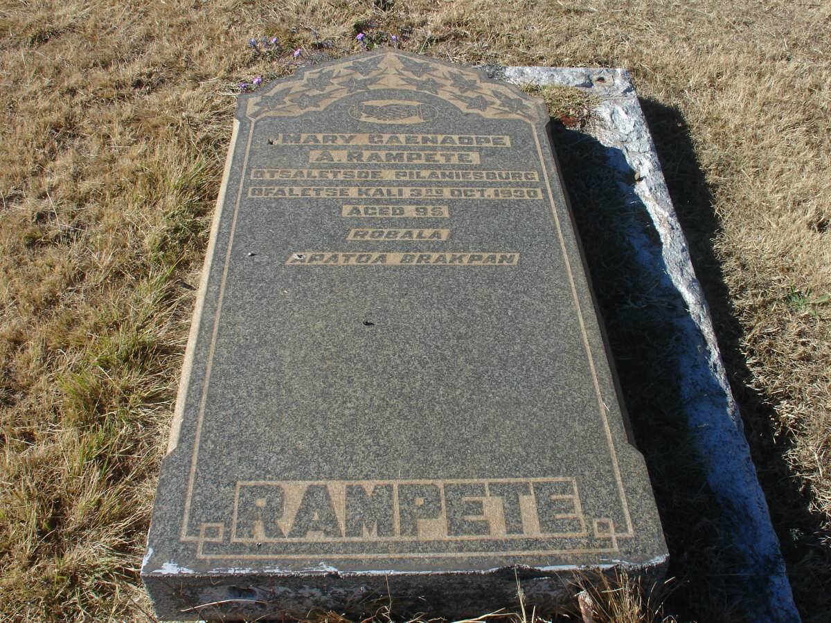 RAMPETE Mary Gaenae A. -1930