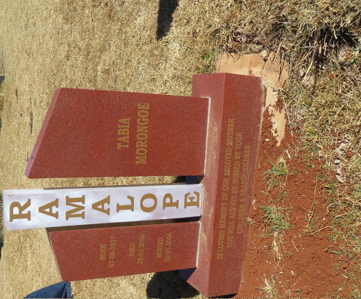 RAMALOPE Tabia Morongoe 1927-2006