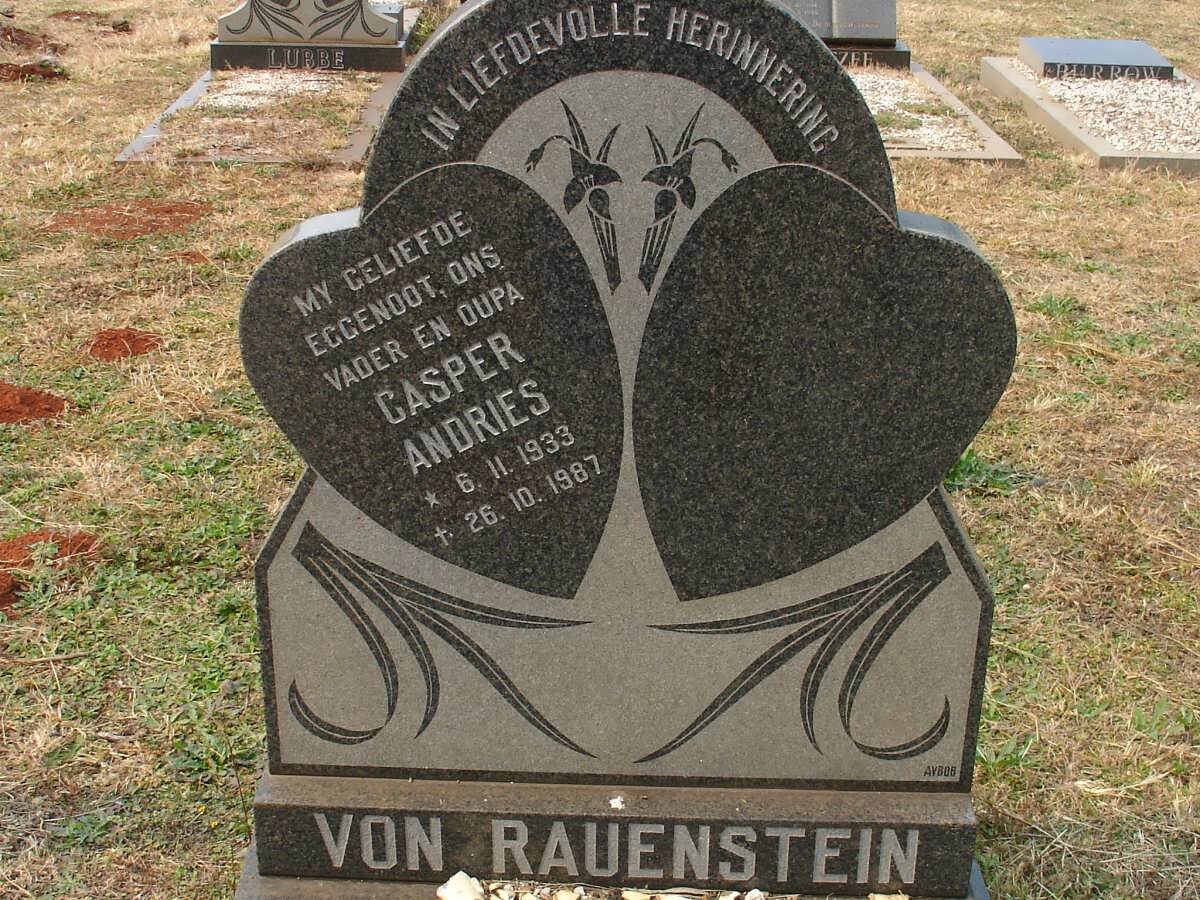RAUENSTEIN Casper Andries, von 1933-1987