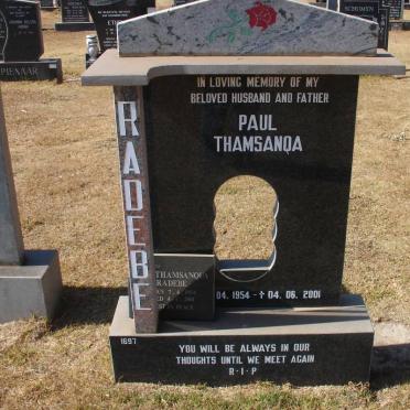 RADEBE Paul Thamsanda 1954-2001