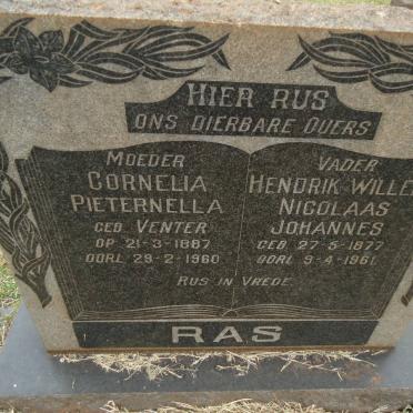 RAS Hendrik Willem Nicolaas 1877-1961 &amp; Cornelia Pieternella VENTER 1887-1960