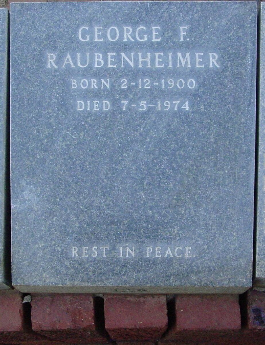 RAUBENHEIMER George F. 1900-1974