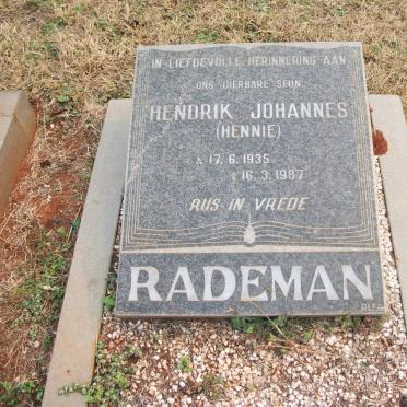 RADEMAN Hendrik Johannes 1935-1987