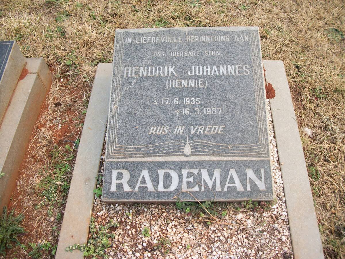 RADEMAN Hendrik Johannes 1935-1987