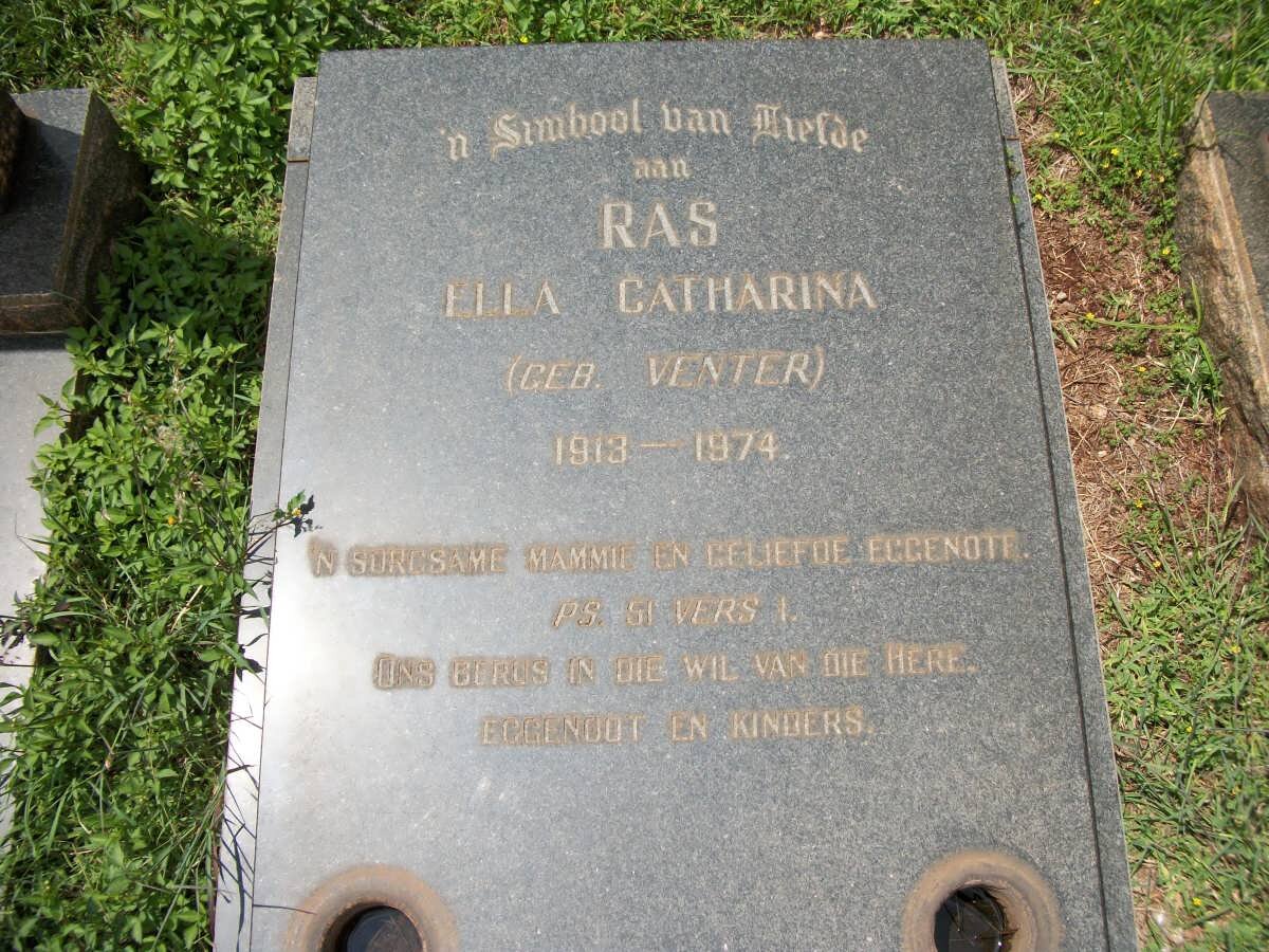 RAS Ella Catharina nee VENTER 1913-1974 