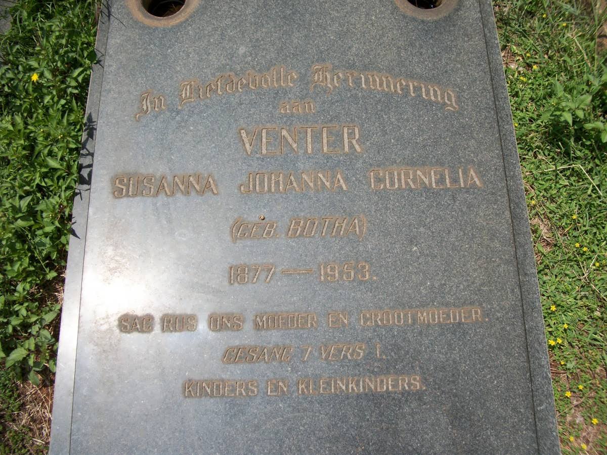VENTER Susanna Johanna Cornelia nee BOTHA 1877-1953