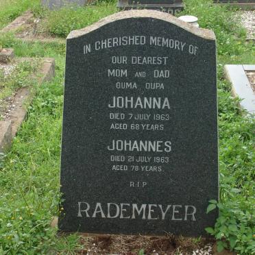 RADEMEYER Johannes -1963 &amp; Johanna -1963