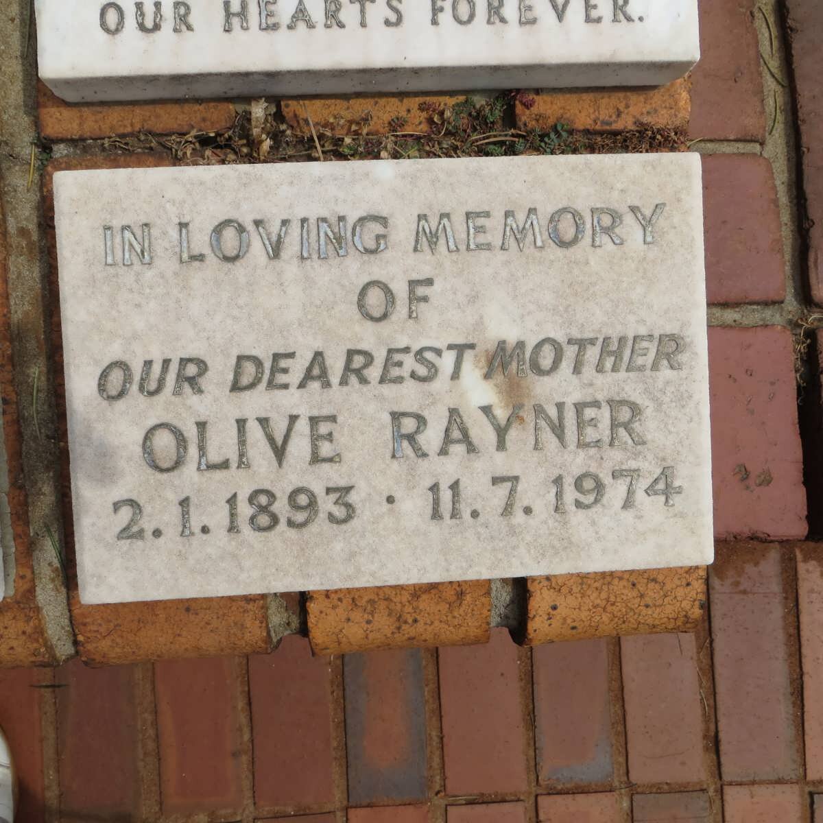 RAYNER Olive 1893-1974