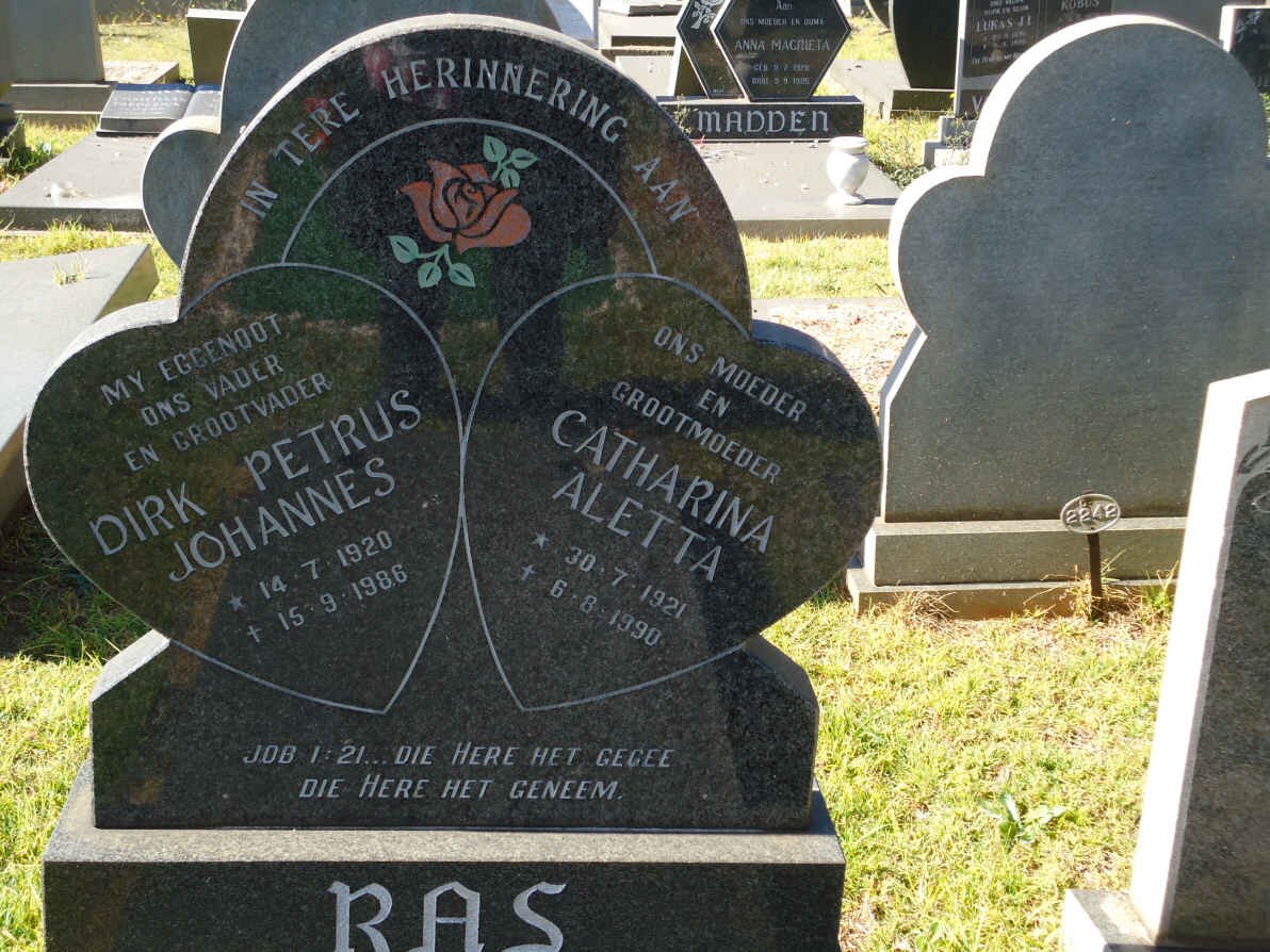 RAS Dirk Petrus Johannes 1920-1986 &amp; Catharina Aletta 1921-1990