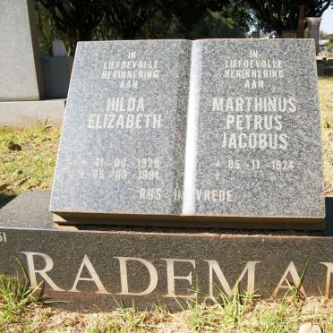 RADEMAN Marthinus Petrus Jacobus 1924- &amp; Hilda Elizabeth 1929-1994