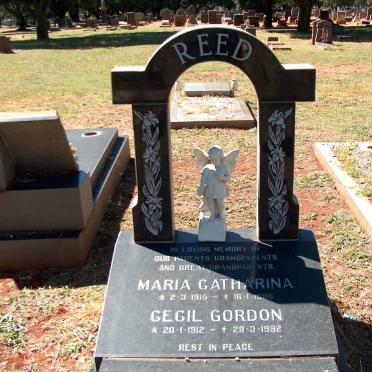 REED Cecil Gordon 1915-1986 &amp; Maria Catharina 1912-1992