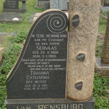 RENSBURG Servaas, van 1908-1965 &amp; Johanna Catharina MEYER 1916-1997