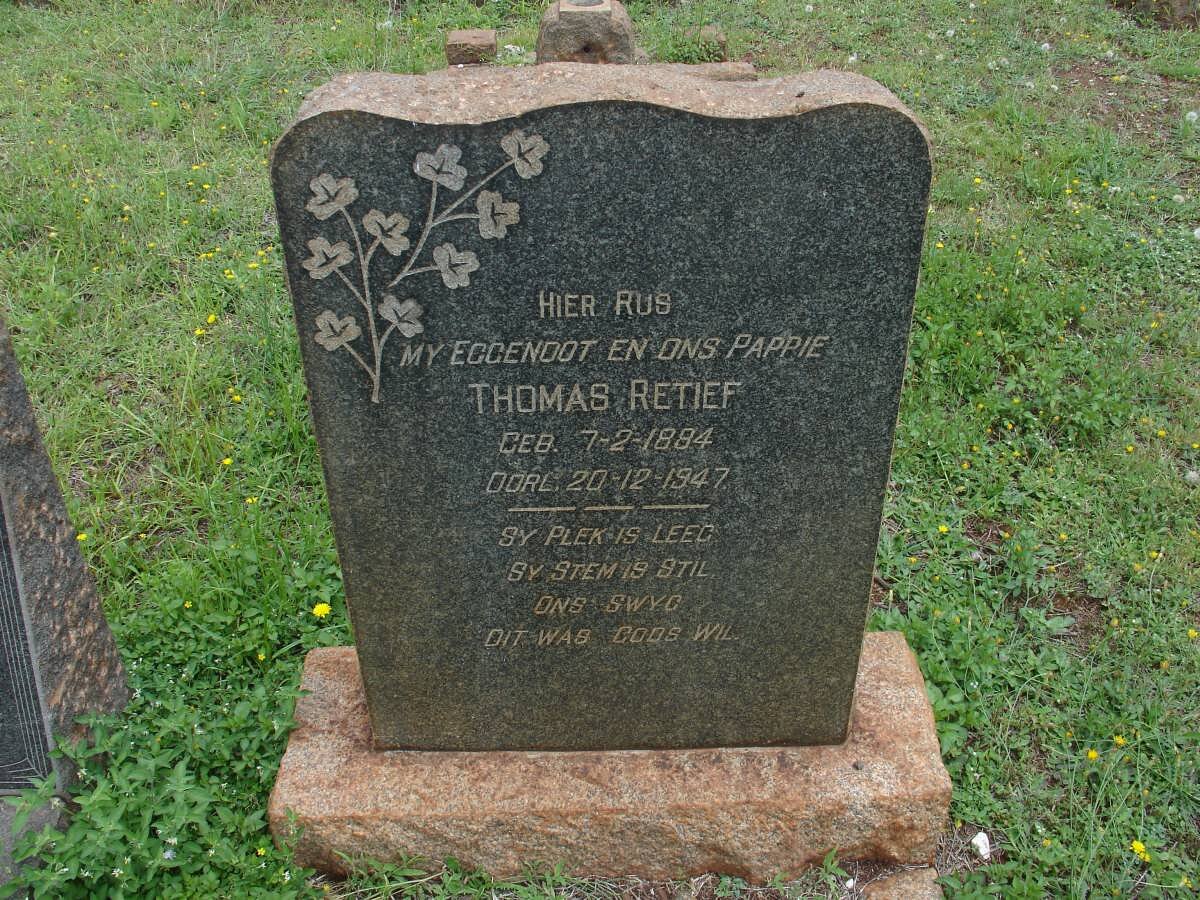 RETIEF Thomas 1884-1947