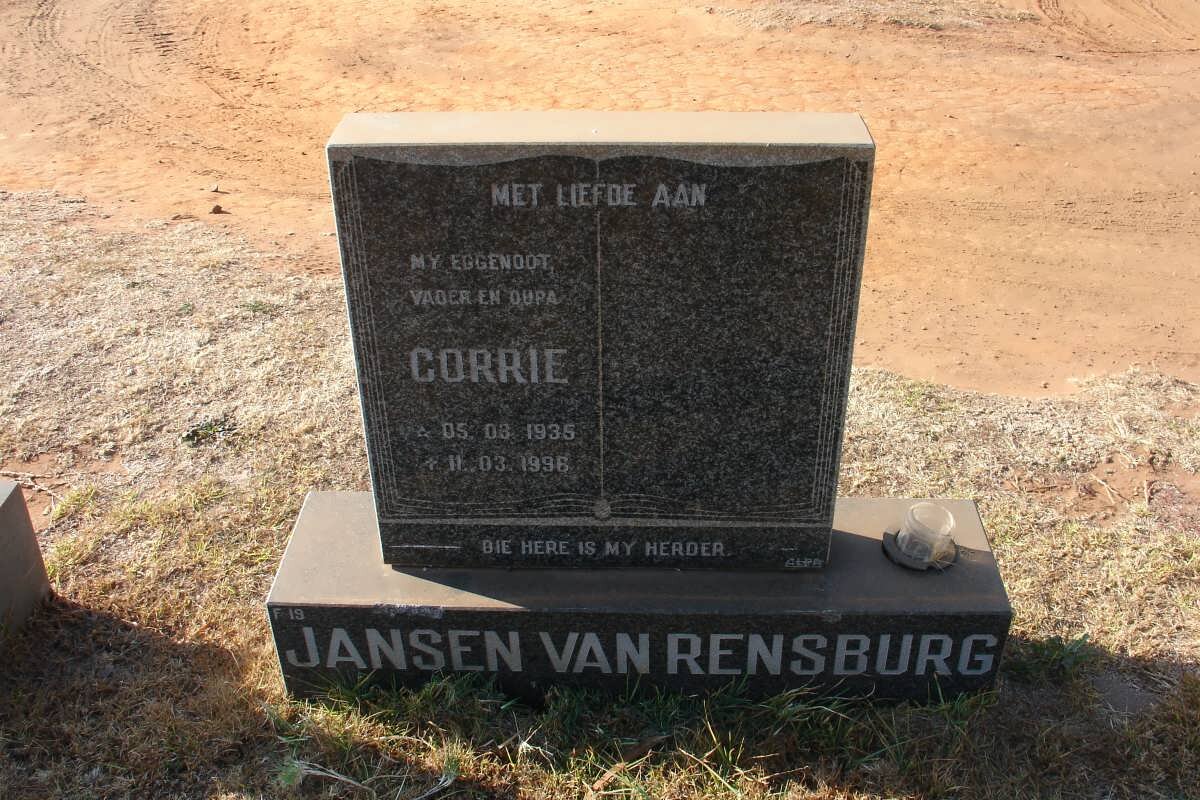 RENSBURG Corrie, Jansen van 1936-1996