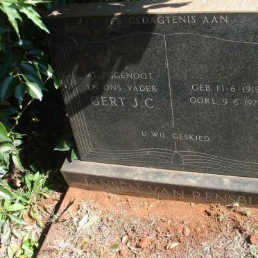 RENSBURG Gert J.C., Jansen van 1919-1973