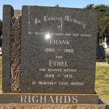 RICHARDS Frank 1885-1968 &amp; Ethel 1888-1971