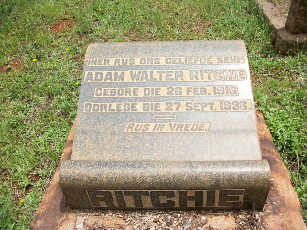 RITCHIE Adam Walter 1916-1936
