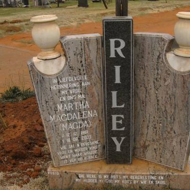 RILEY Martha Magdalena 1961-2003