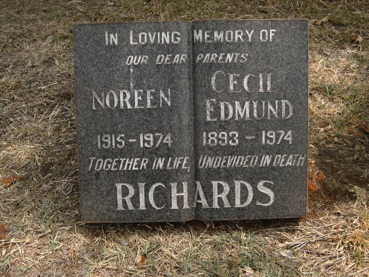 RICHARDS Cecil Edmund 1893-1974 &amp; Noreen 1915-1974