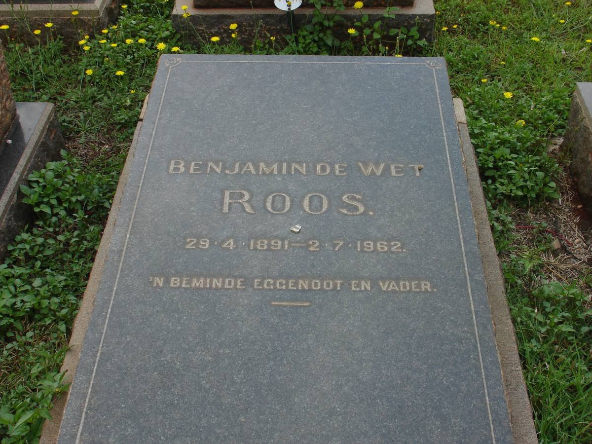 ROOS Benjamin de Wet 1891-1962
