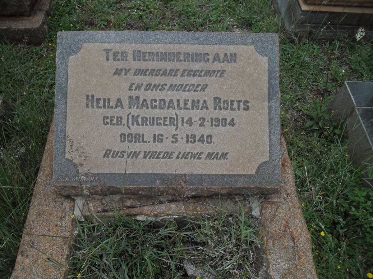 ROETS Heila Magdalena nee KRUGER 1904-1940