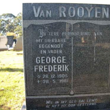 ROOYEN George Frederik, van 1905-1981