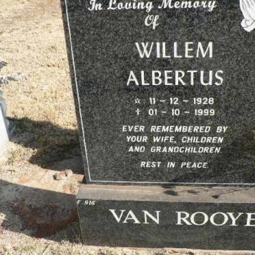ROOYEN Willem Albertus, van 1928-1999