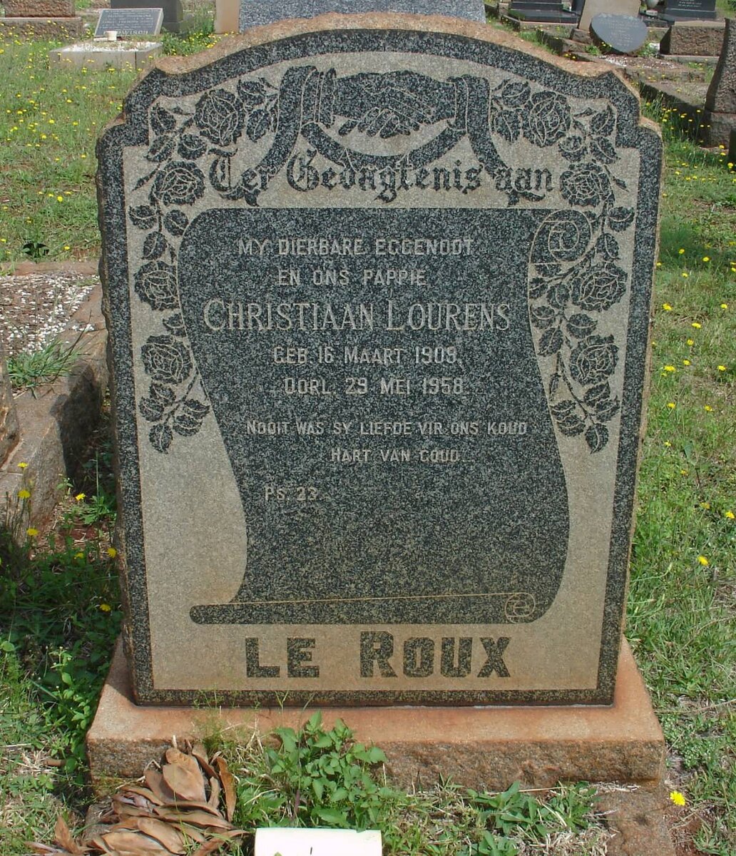 ROUX Christiaan Lourens, le 1909-1958