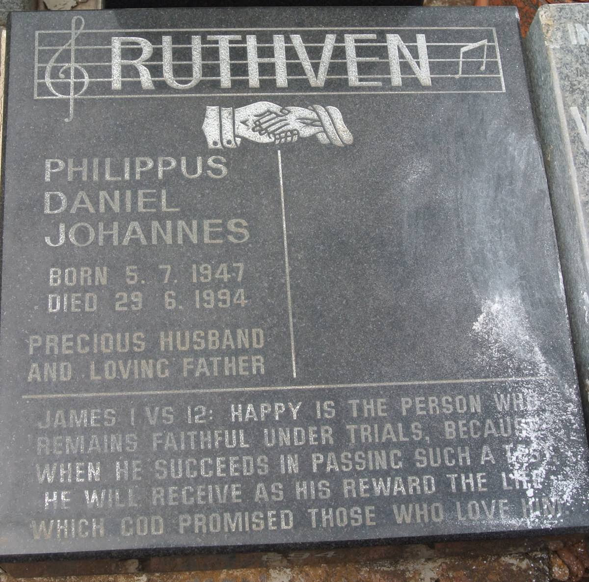 RUTHVEN Philippus Daniel Johannes 1947-1994