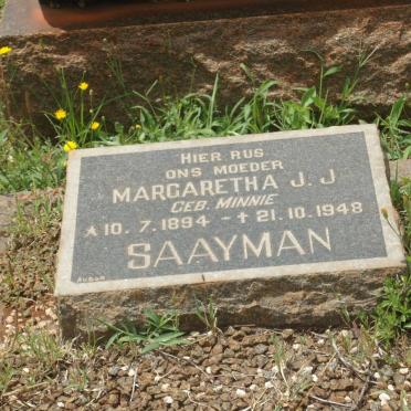 SAAYMAN Margaretha J.J. nee MINNIE 1894-1948