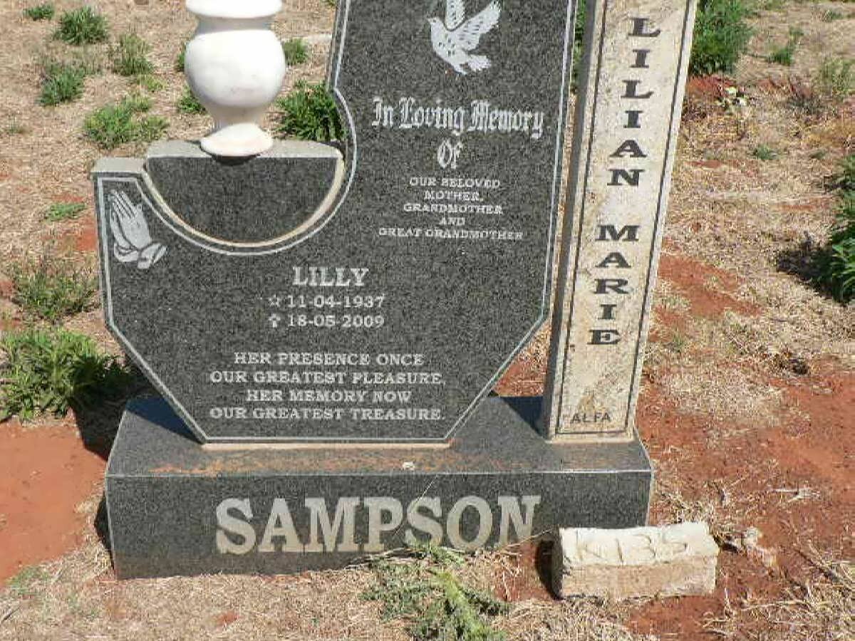 SAMPSON Lilian Marie 1937-2009