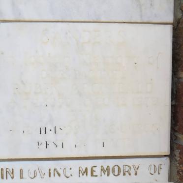 SANDERS Rubin Archibald 1897-1972 &amp; Eva ?-1985