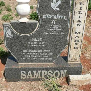 SAMPSON Lilian Marie 1937-2009