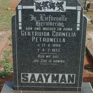 SAAYMAN Gertruida Cornelia Petronella 1888-1973