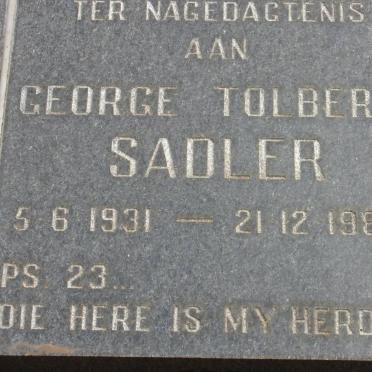 SADLER George Tolbert 1931-1987