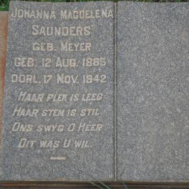 SAUNDERS Johanna Magdelena nee MEYER 1885-1942