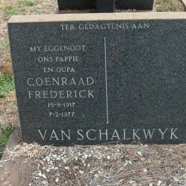 SCHALKWYK Coenraad Frederick, van 1917-1977