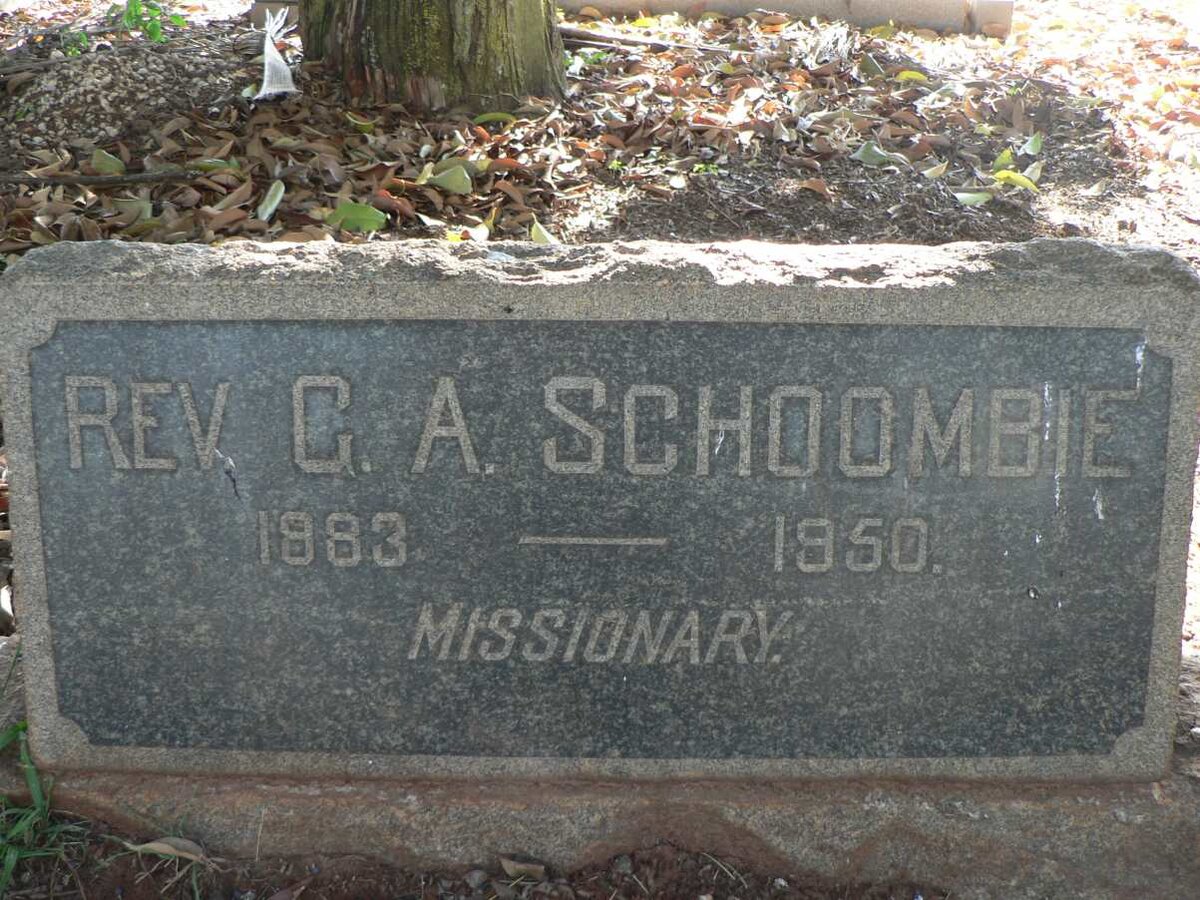 SCHOOMBIE G.A. 1883-1950