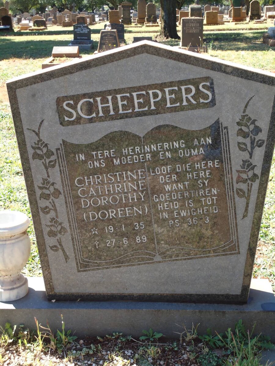 SCHEEPERS Christine Cathrine Dorothy 1935-1989