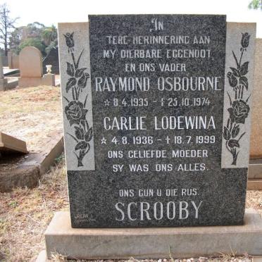SCROOBY Raymond Osbourne 1935-1974 &amp; Carlie Lodewina 1936-1999