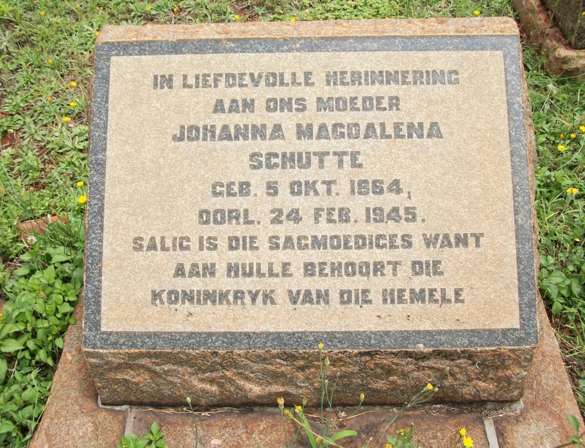 SCHUTTE Johanna Magdalena 1864-1945