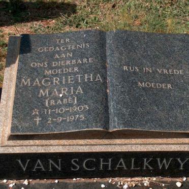 SCHALKWYK Magrietha Maria, van nee RABE 1903-1975