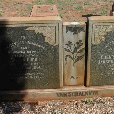 SCHALKWYK Gideon Hugo, van 1892-1944 :: RENSBURG Coenraad Frederik, Jansen van 1893-1975