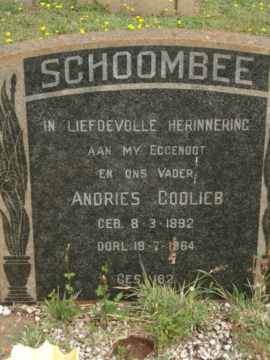 SCHOOMBEE Andries Godlieb 1892-1964
