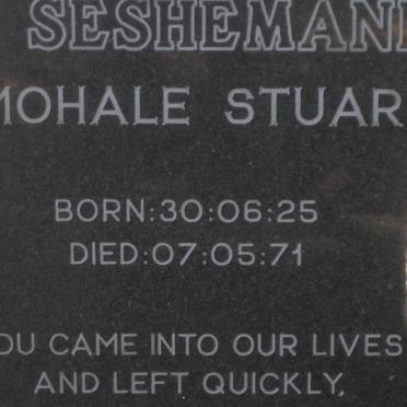 SESHEMANE Mohale Stuart 1925-1971