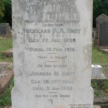 SMIT Nicolaas A.A. 1856-1916 &amp; Johanna M. 1864-1953