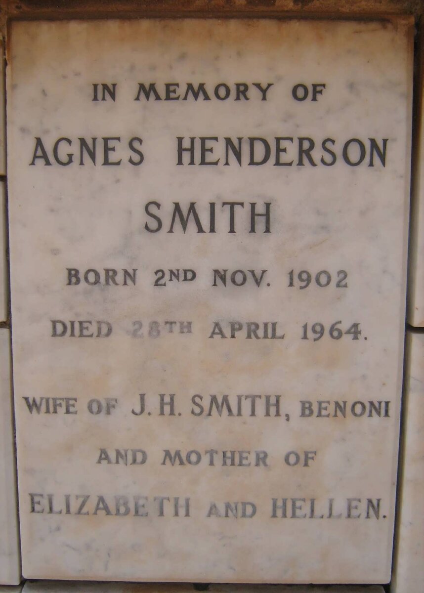 SMITH Agnes Henderson 1902-1964
